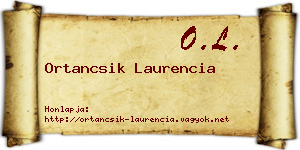 Ortancsik Laurencia névjegykártya